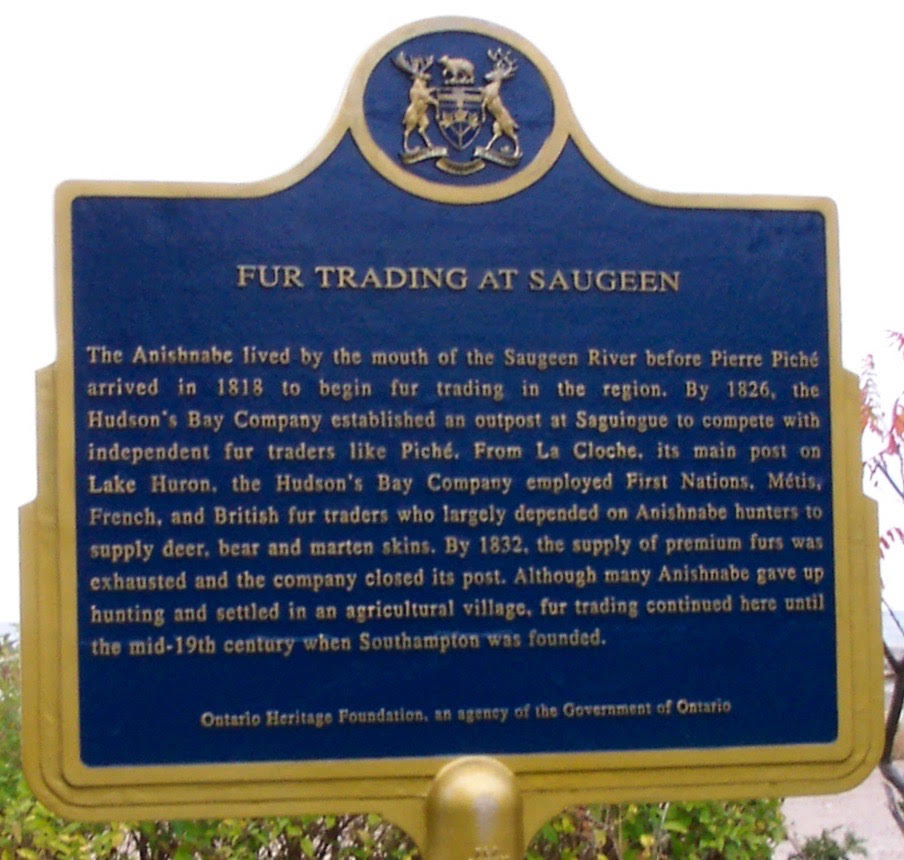 Fur Trading At Saugeen Plaque